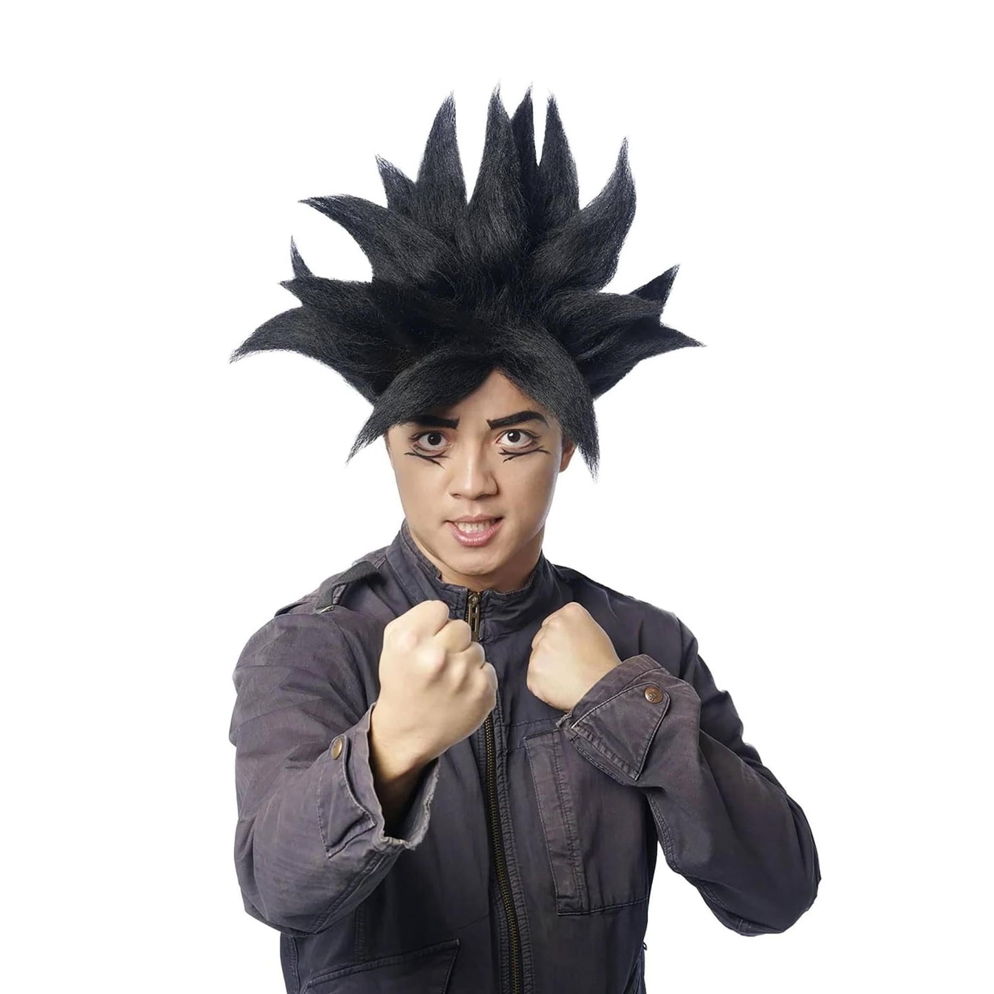 Anime Warrior Adult Black Costume Wig