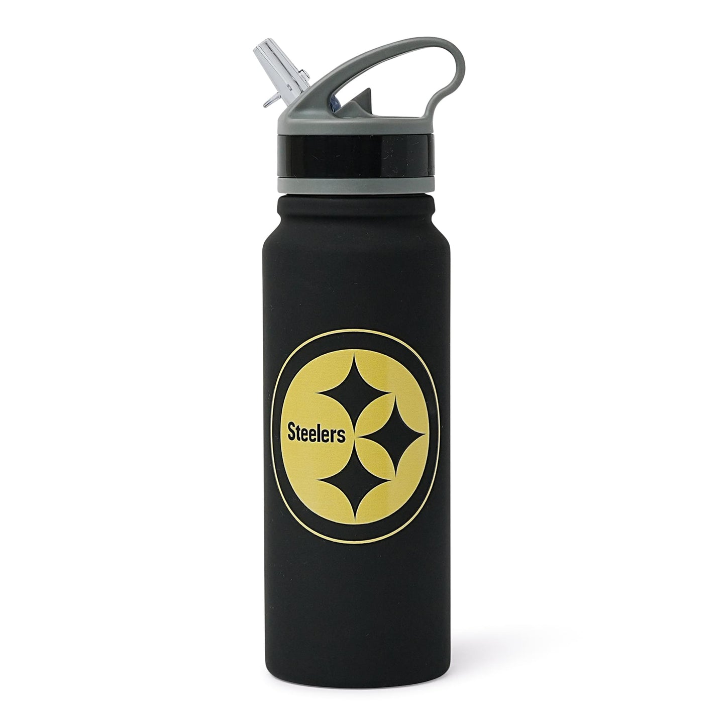 Pittsburgh Steelers Logo 25-Ounce Stainless Steel Flip-Top NFL Water Bottle