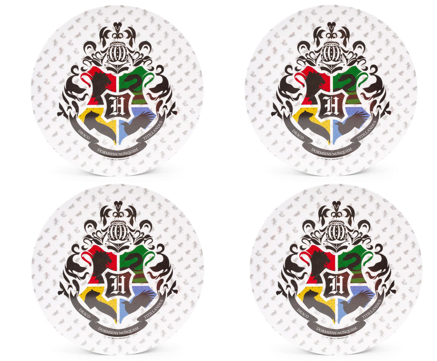 Harry Potter Hogwarts Crest 10-Inch Melamine Dinner Plates | Set of 4
