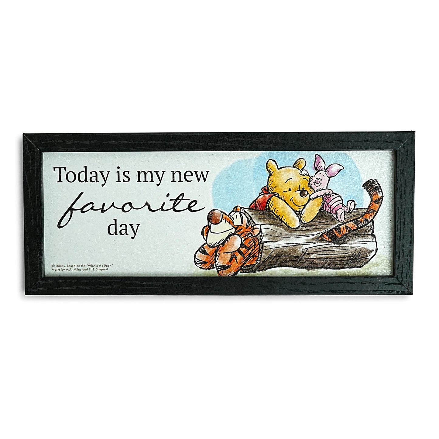 Disney Winnie The Pooh "Favorite Day" 12 x 5 Inch Hanging Wood Wall Art