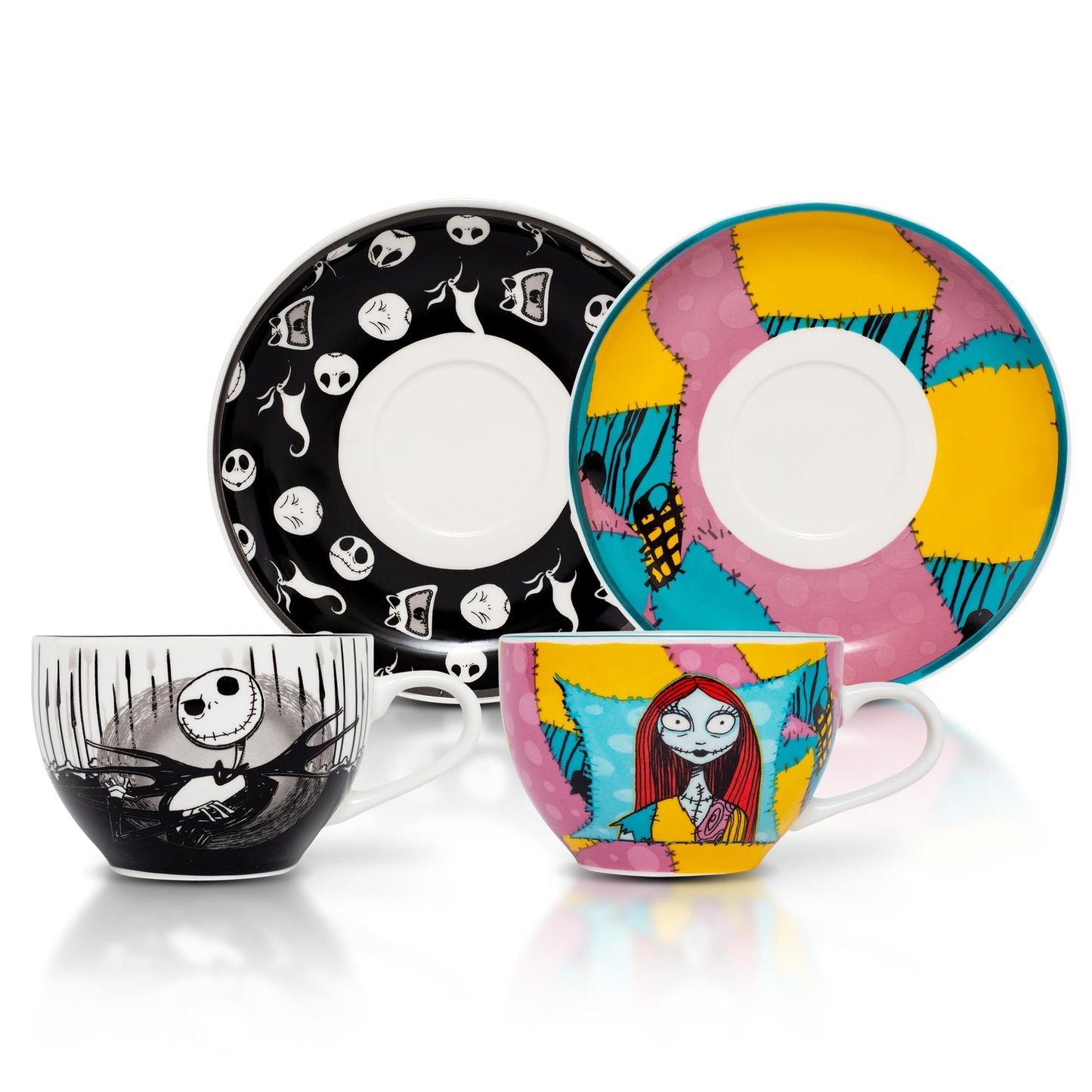 Disney The Nightmare Before Christmas Jack & Sally Teacup and Saucer | Set of 2