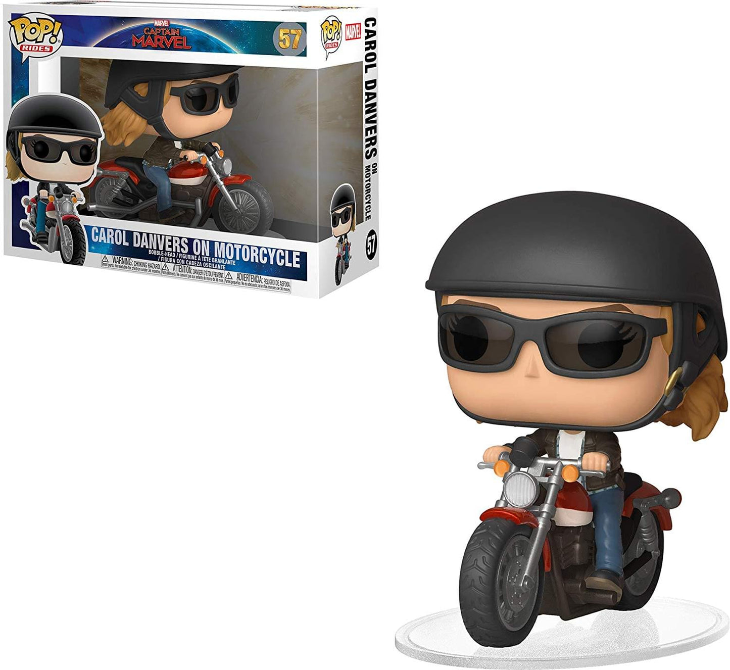 Marvel Captain Marvel Funko POP Rides Vinyl Figure | Carol Danvers on Motorcycle