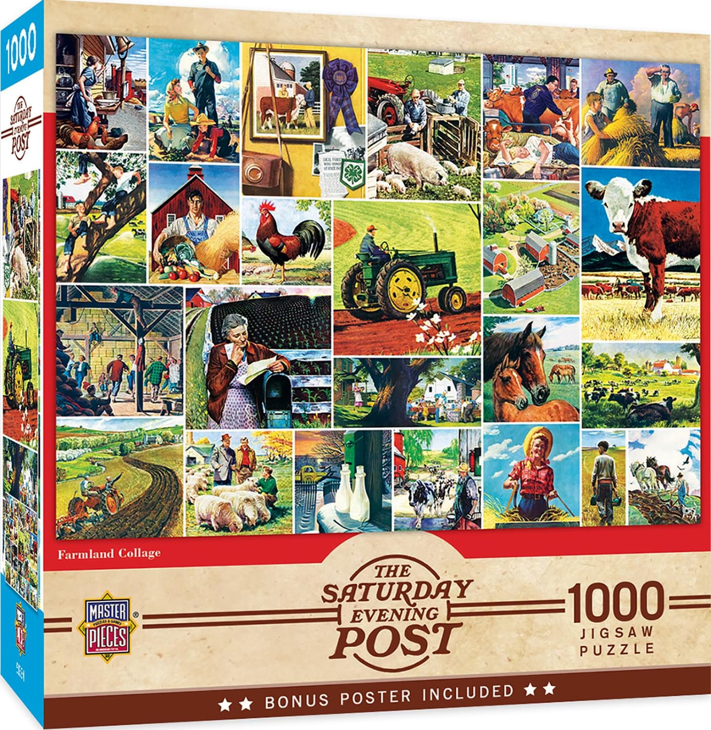 Saturday Evening Post Farmland Collage 1000 Piece Jigsaw Puzzle