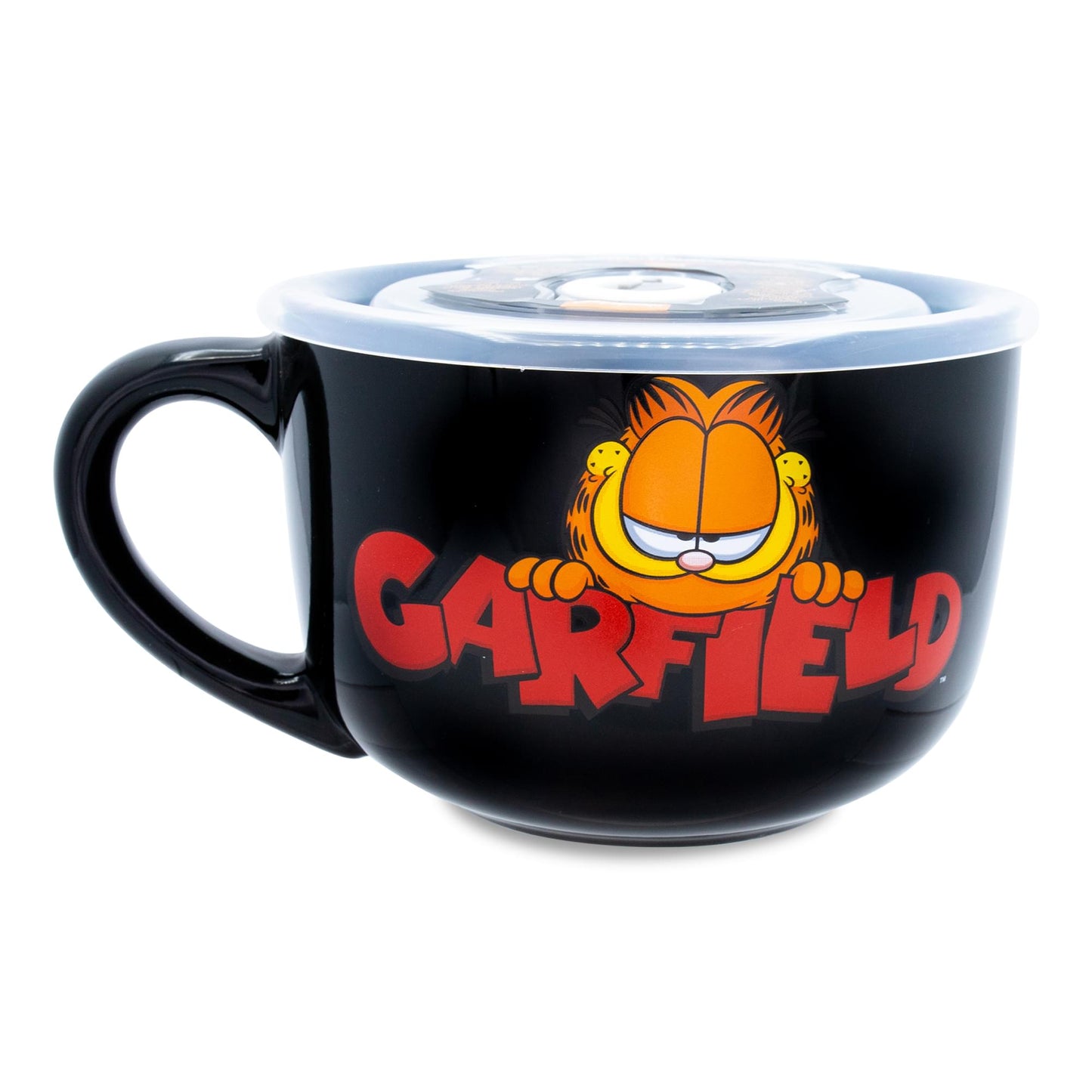 Garfield Ceramic Soup Mug With Vented Lid | Holds 24 Ounces
