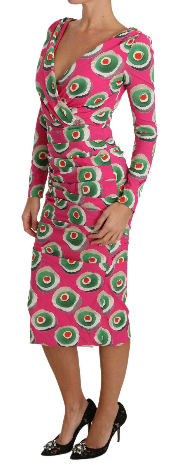 Pink Silk Cup Cake Sheath Stretch Dress