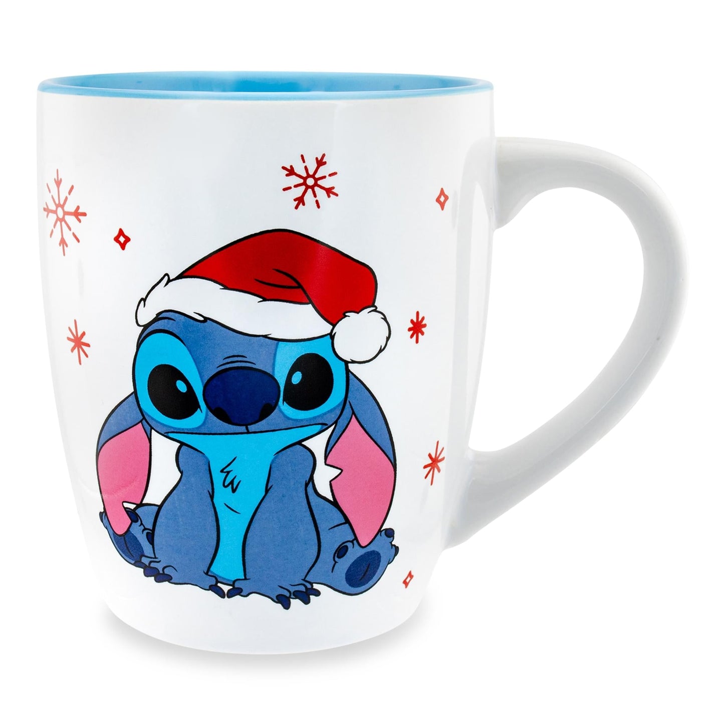 Disney Lilo & Stitch Santa Hat Jumbo Curved Ceramic Latte Mug | Holds 25 Ounces