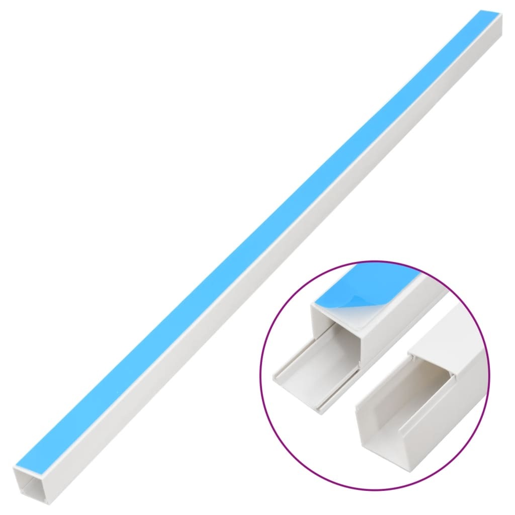 Cable Trunking Self-Adhesive 0.4"x0.4" 32.8' PVC