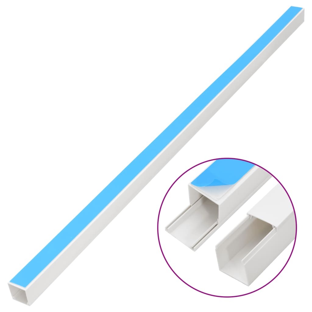 Cable Trunking Self-Adhesive 0.4"x0.4" 98.4' PVC