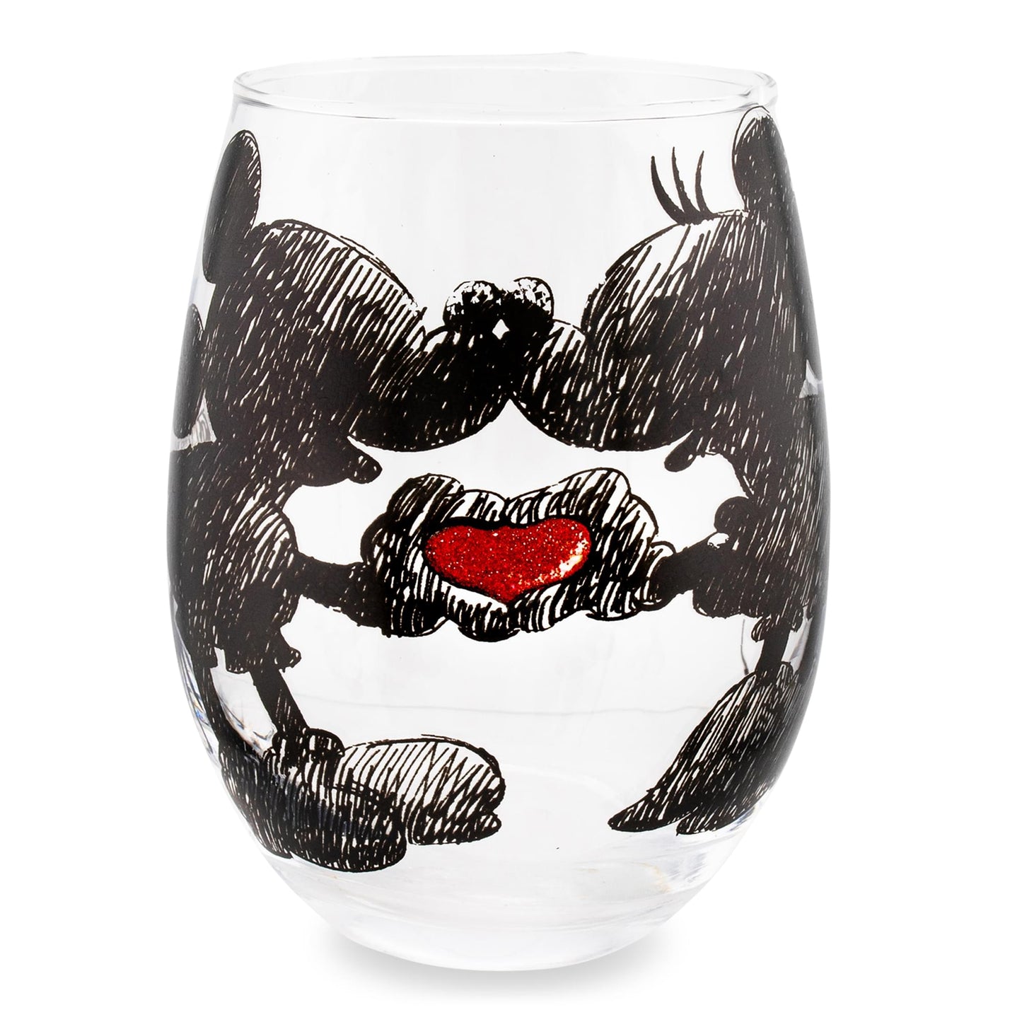 Disney Mickey and Minnie Sketchbook Stemless Wine Glass | Holds 20 Ounces