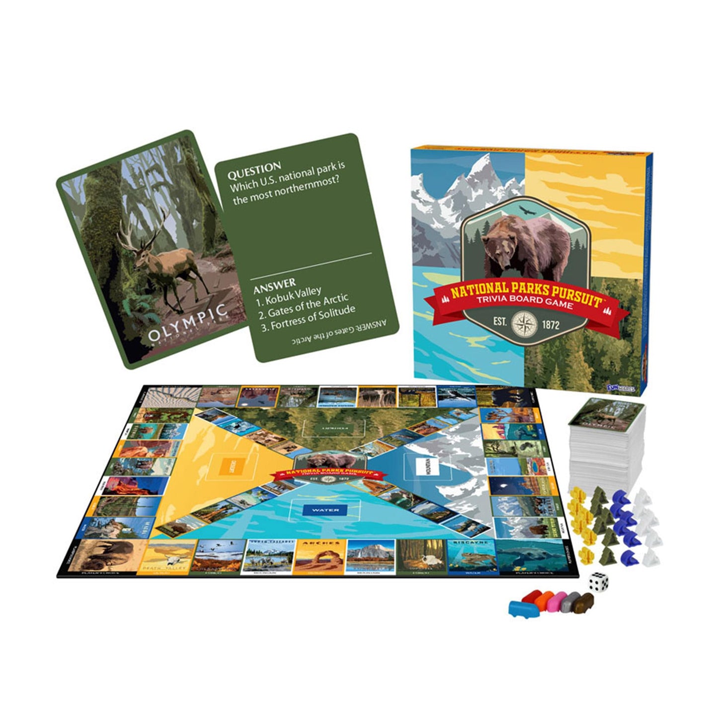 National Parks Pursuit Family Trivia Board Game | 2+ Players