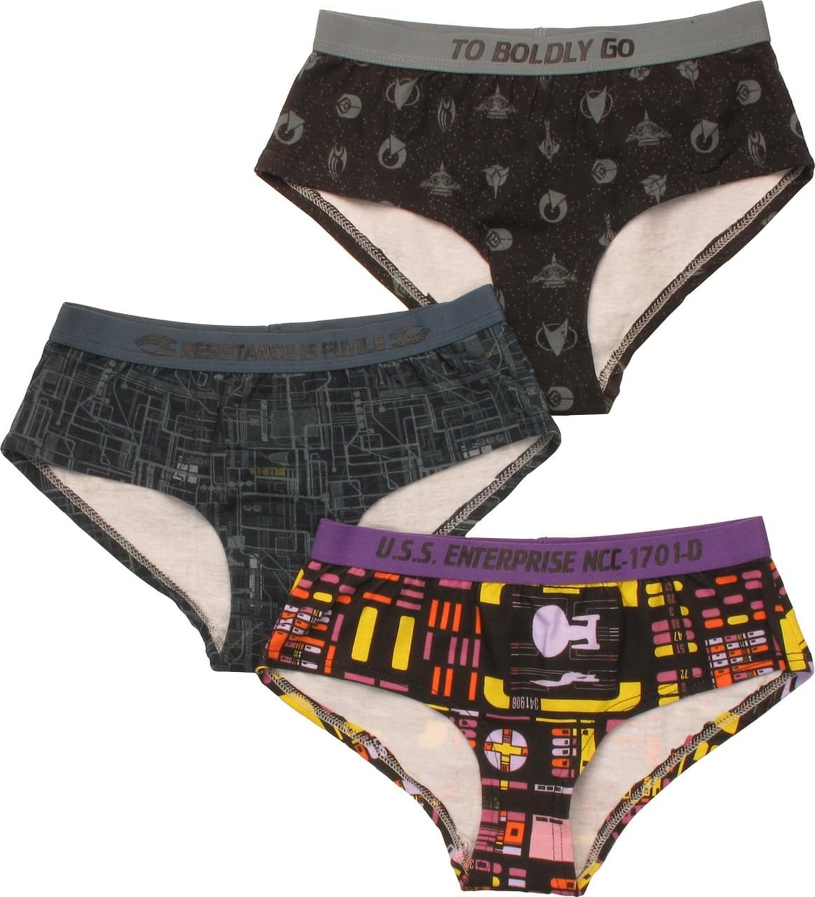 Star Trek Repeat Pattern Panties | Set of 3 | Medium