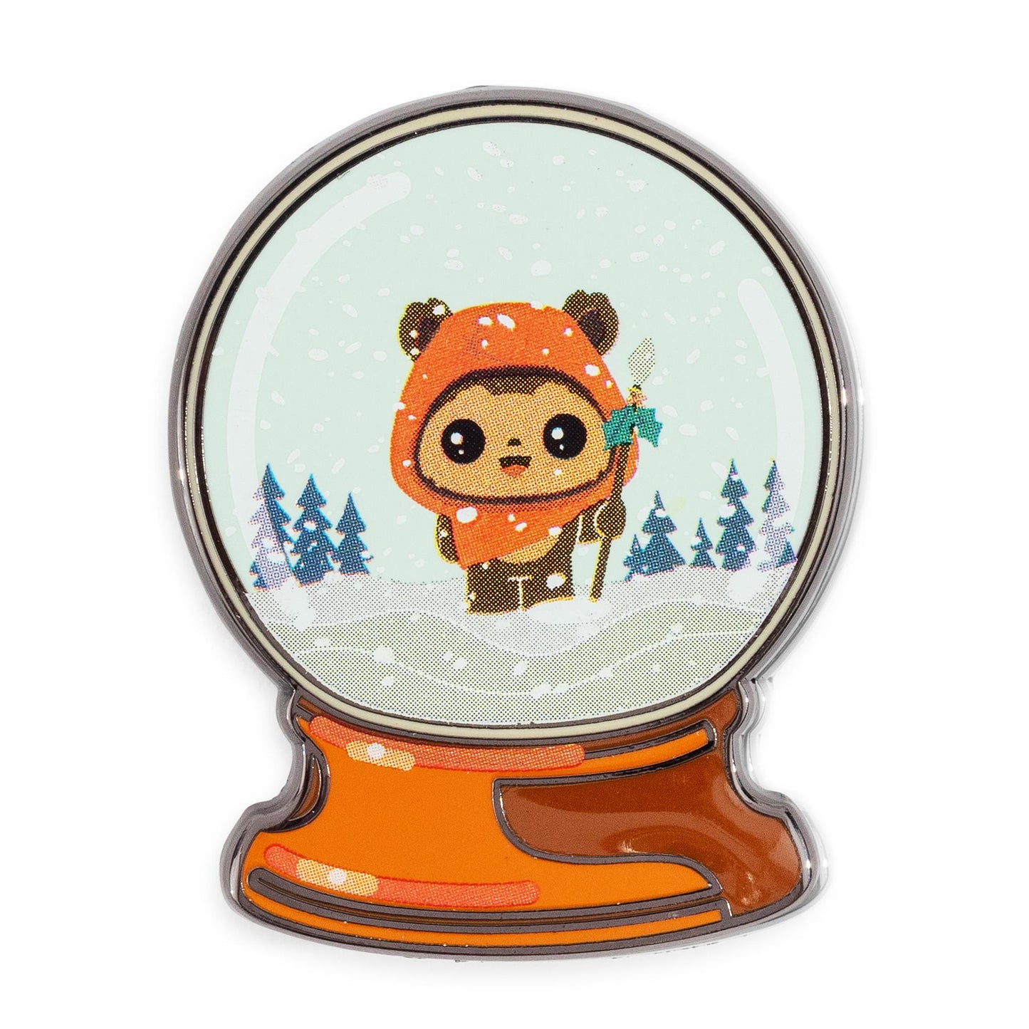 Star Wars Wicket Holiday Winter Snow Globe Enamel Pin