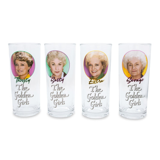 The Golden Girls Frames Logo 10-Ounce Tumbler Glasses | Set of 4