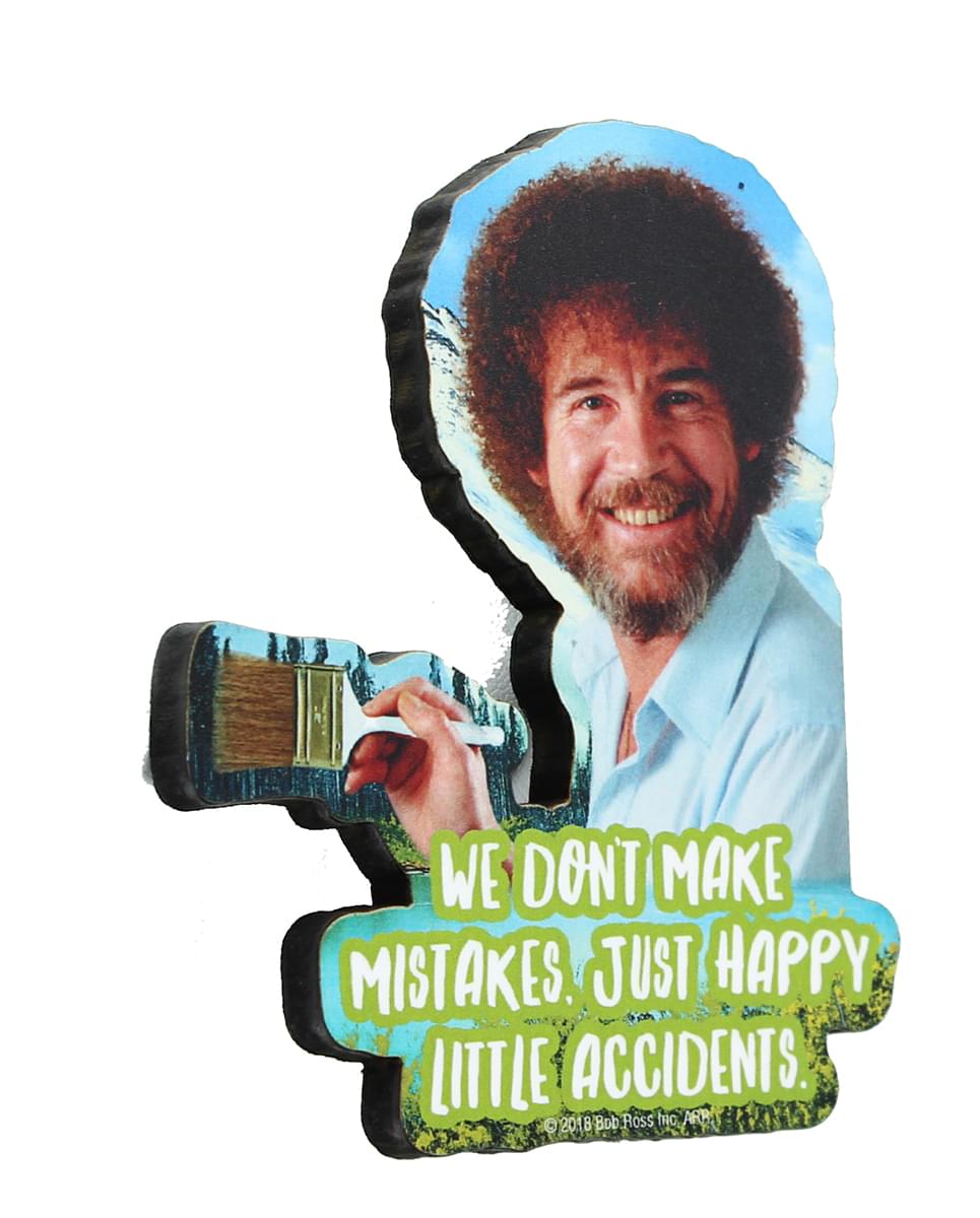 Bob Ross 3" Funky Chunky Magnet: Happy Little Accidents