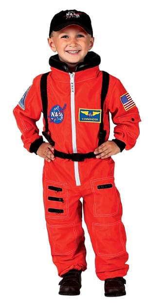 Jr Astronaut Suit (Orange) W/Cap Child Costume 4-6