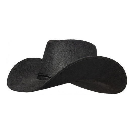 Black Cowboy Hat with Metal Stud Rim Adult Costume Accessory