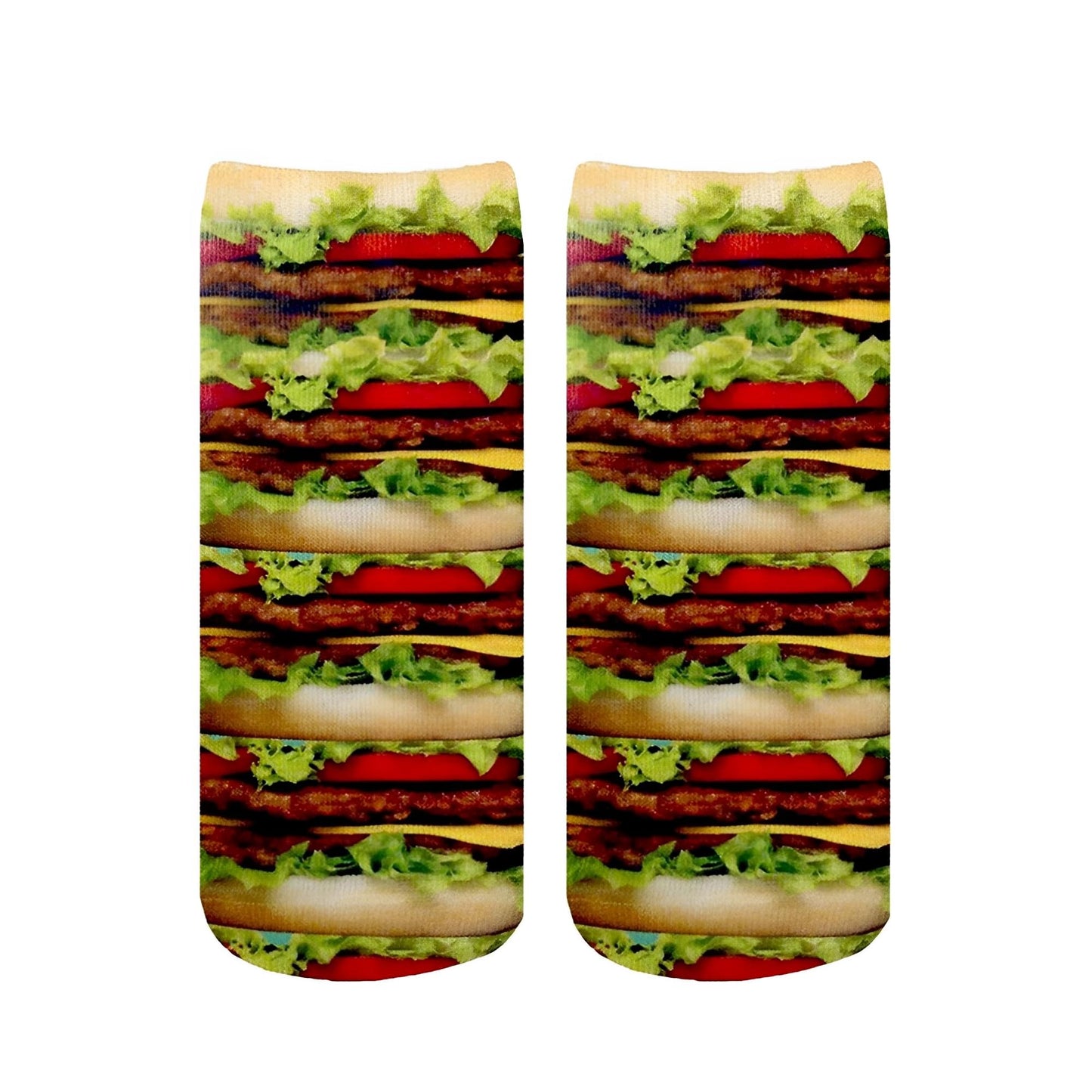 Stacked Hamburgers Photo Print Ankle Socks