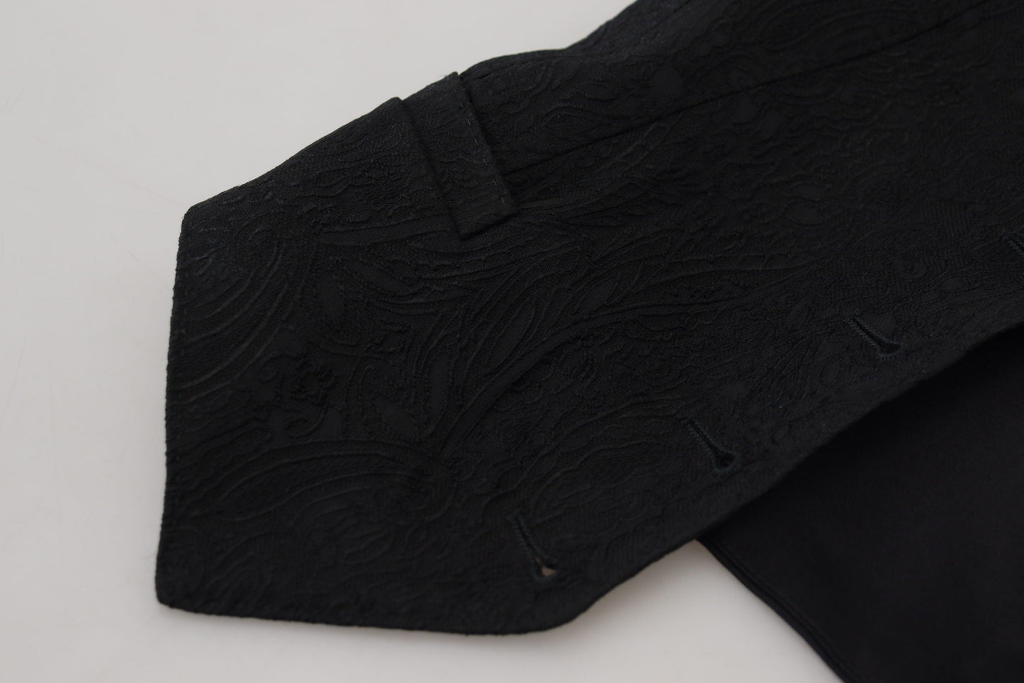 Black Brocade Button Down Sleeveless Vest Top