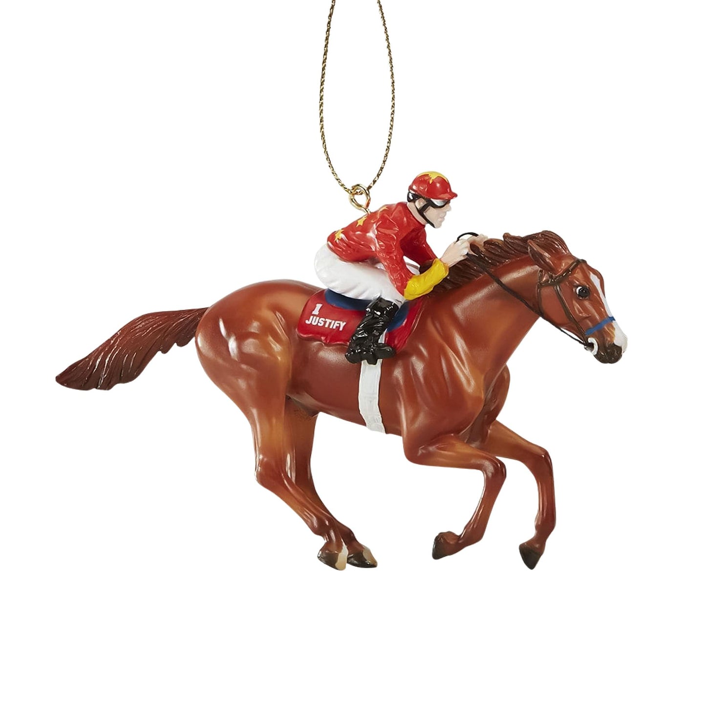 Breyer Model Horse Holiday Ornament - Justify Red Jockey