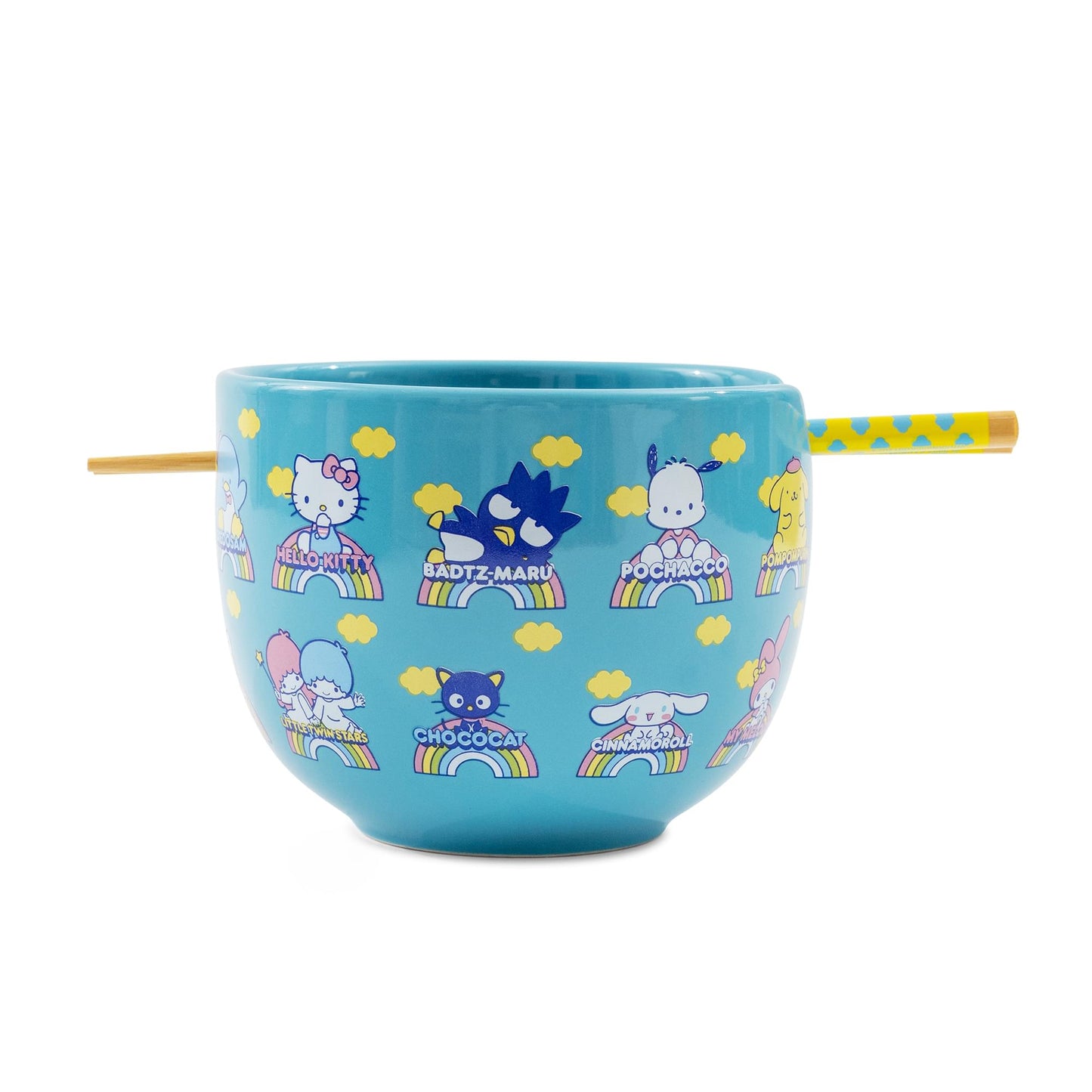 Sanrio Hello Kitty and Friends Blue 20-Ounce Ramen Bowl and Chopstick Set