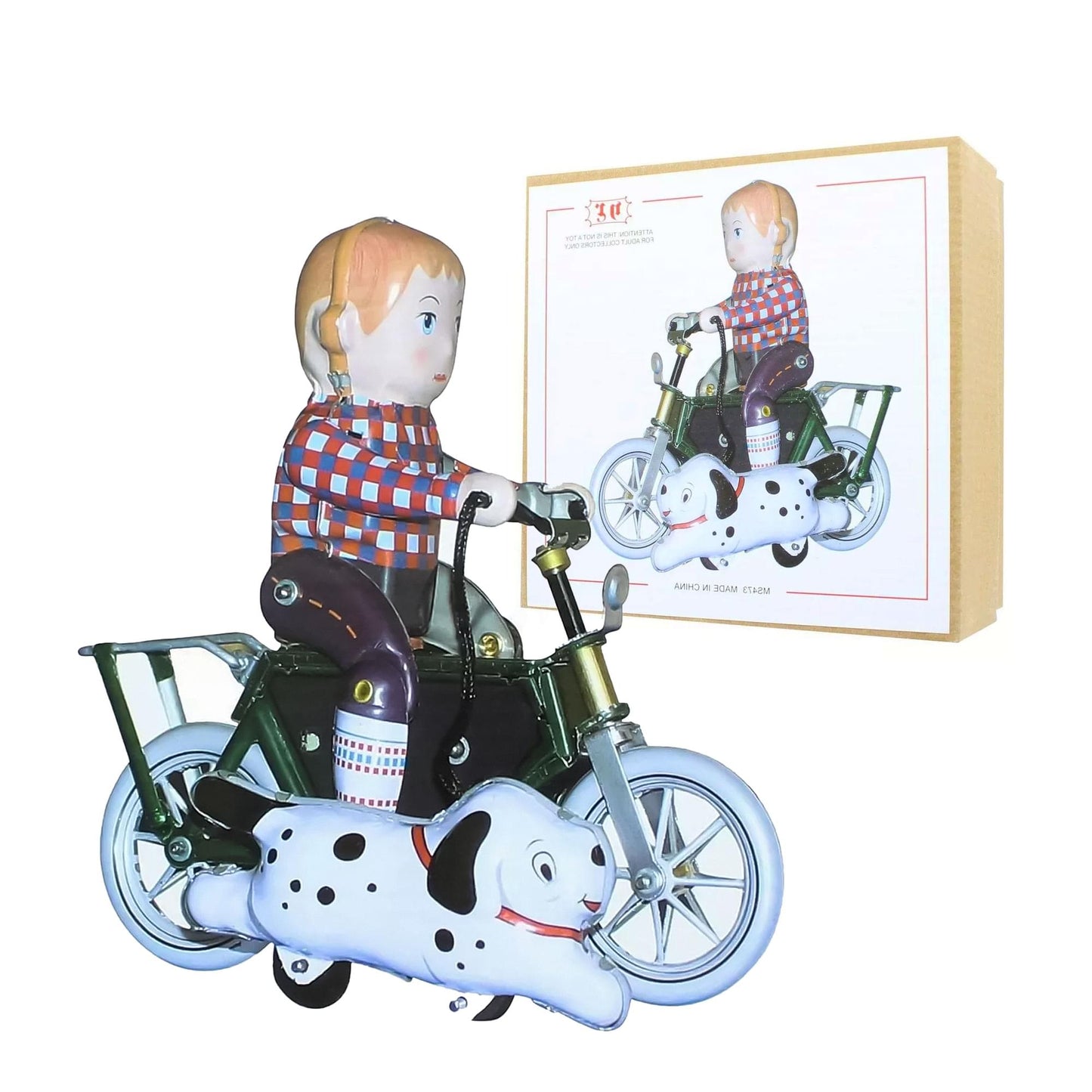 Vintage Style 5" Tin Boy On Bicycle