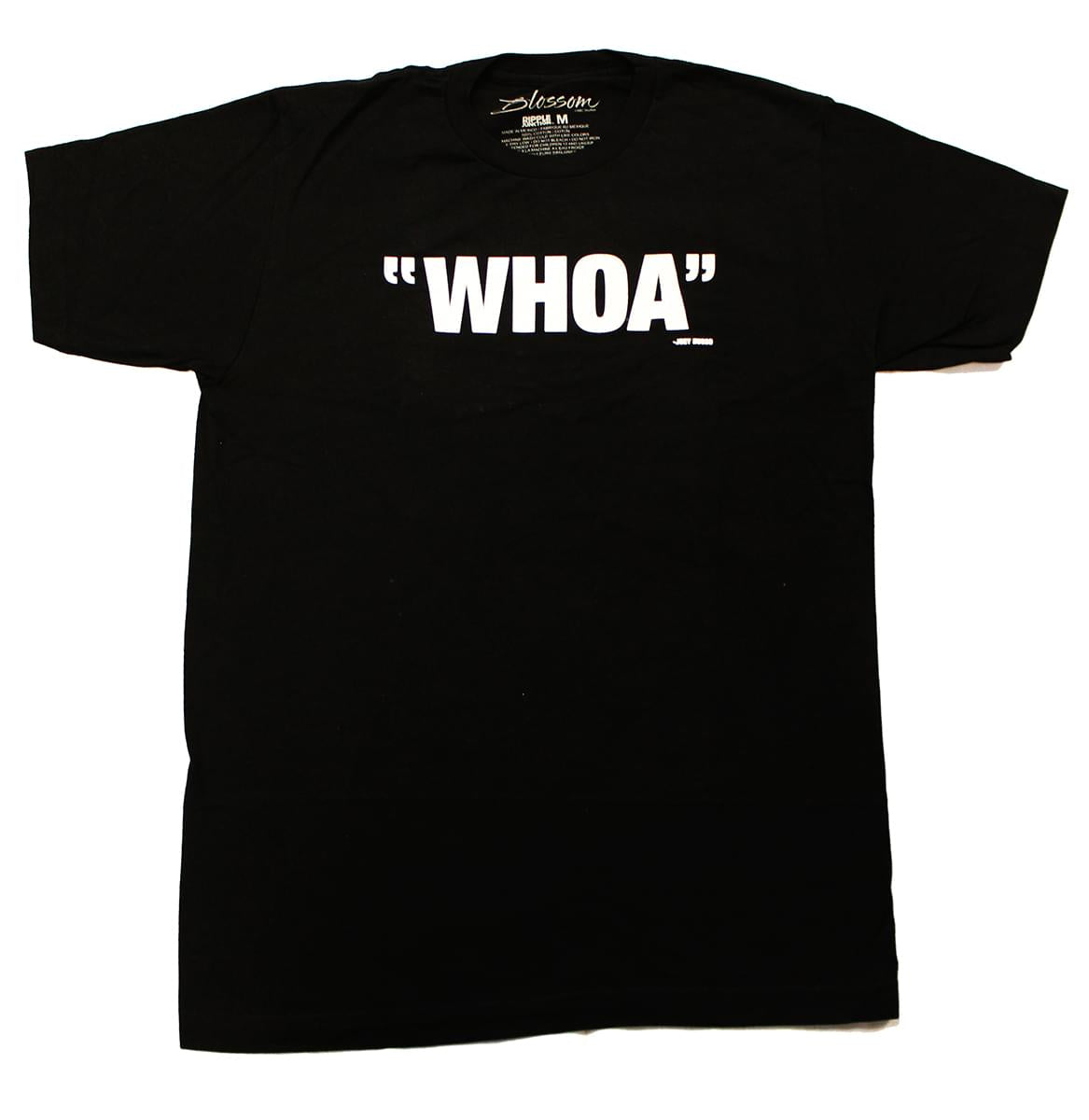 Blossom "Whoa" Men's Black Cotton T-Shirt - Small