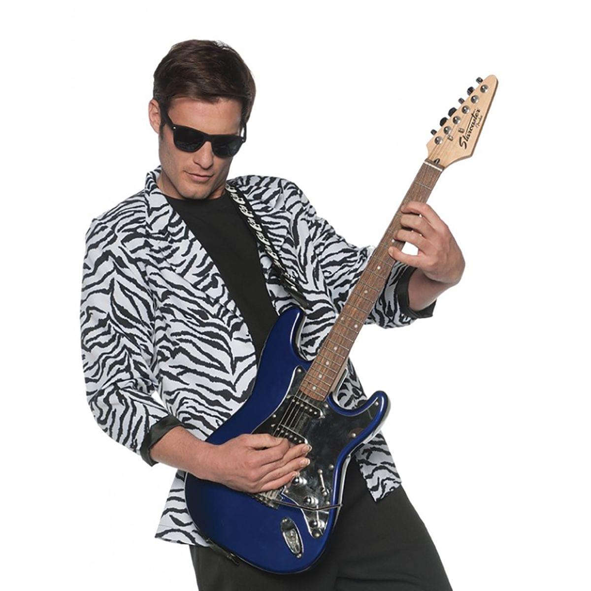 80's Zebra Blazer White Adult Costume XXL