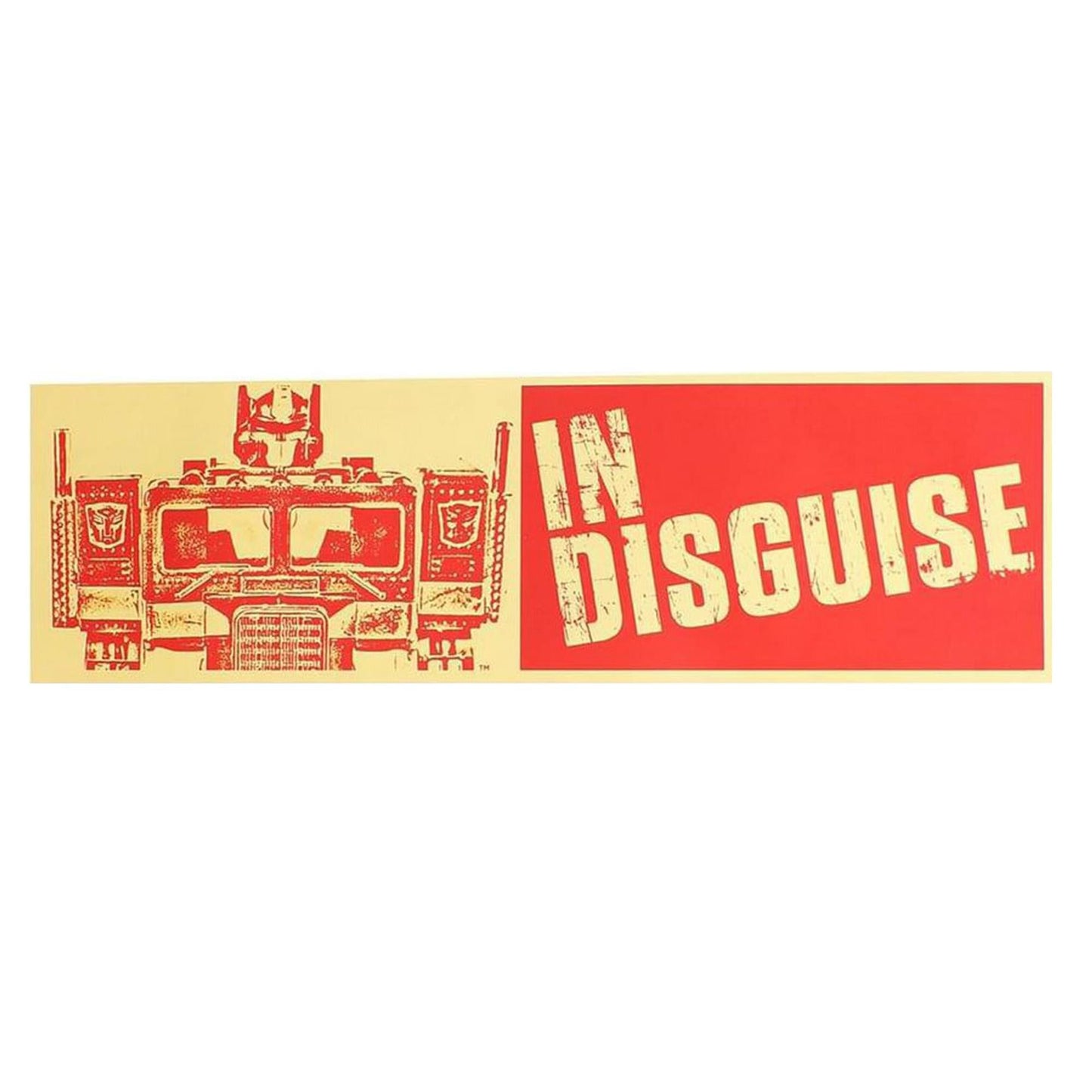 Transformers Optimus Prime "In Disguise" Bumper Sticker
