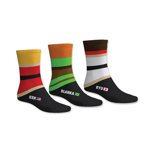 Street Fighter Adult Socks 3-Pack (Ken/Blanka/Ryu)