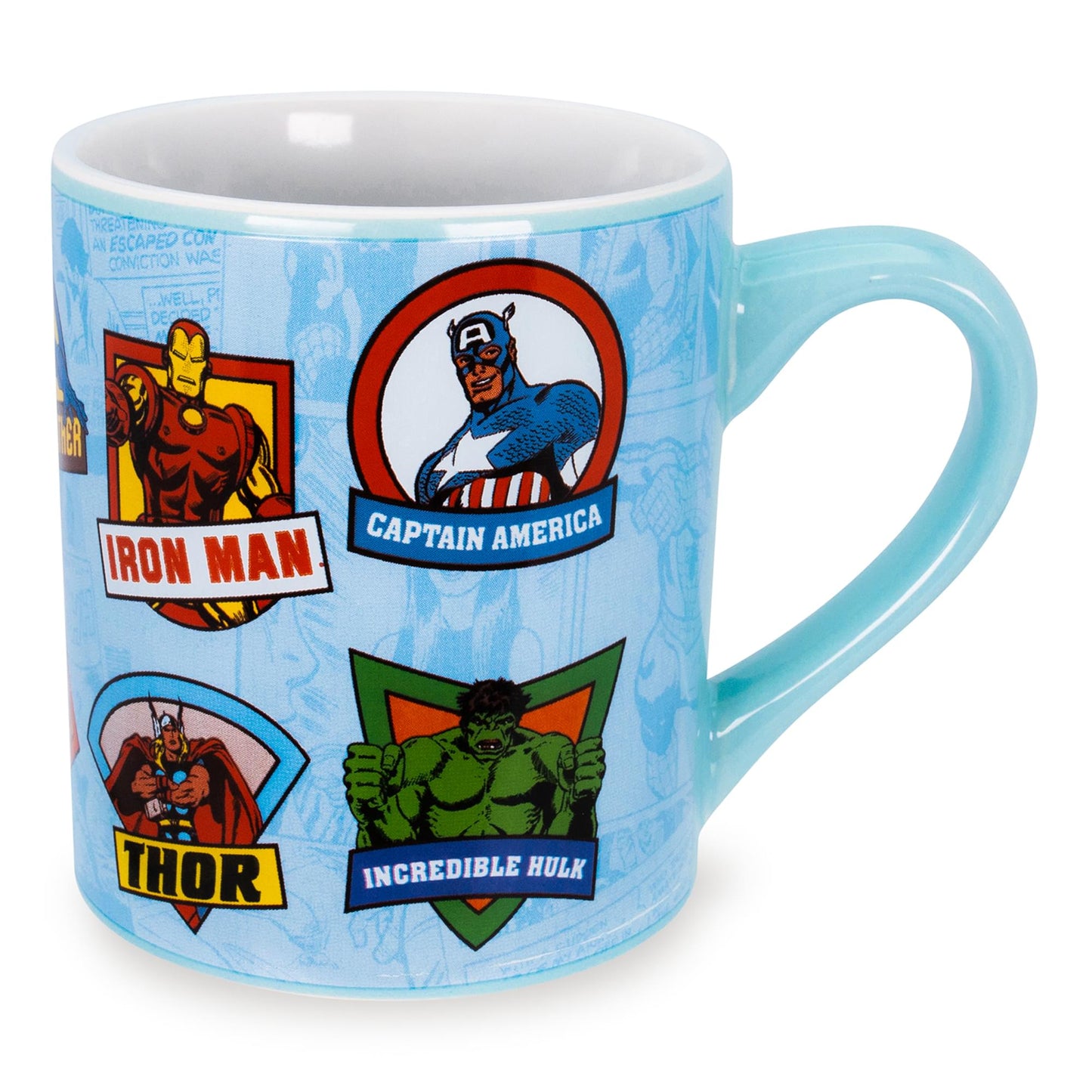 Marvel Comics Character Badges Ceramic Mug | Holds 14 Ounces