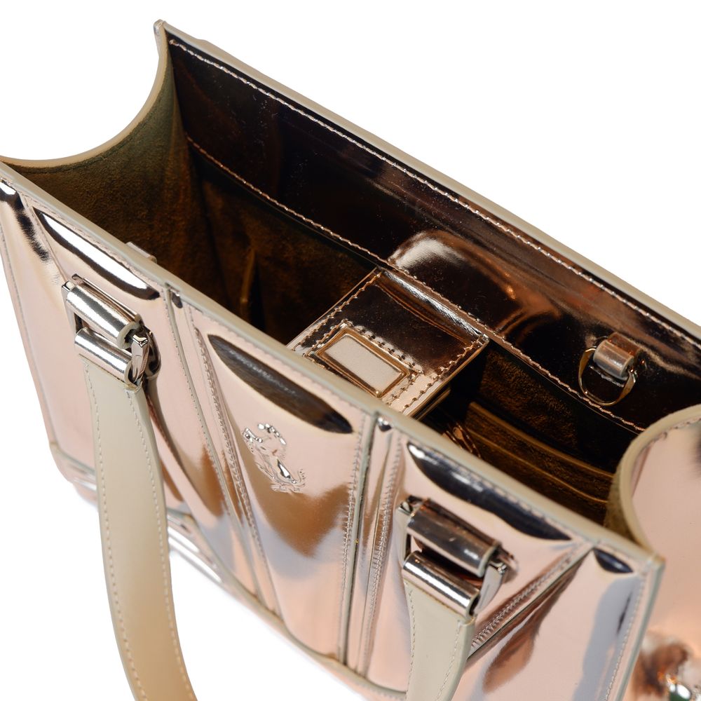 Gray Leather Handbag