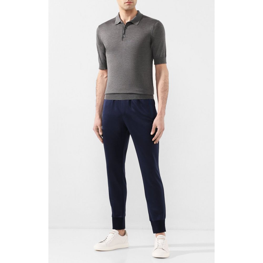 Blue Silk Men Trousers