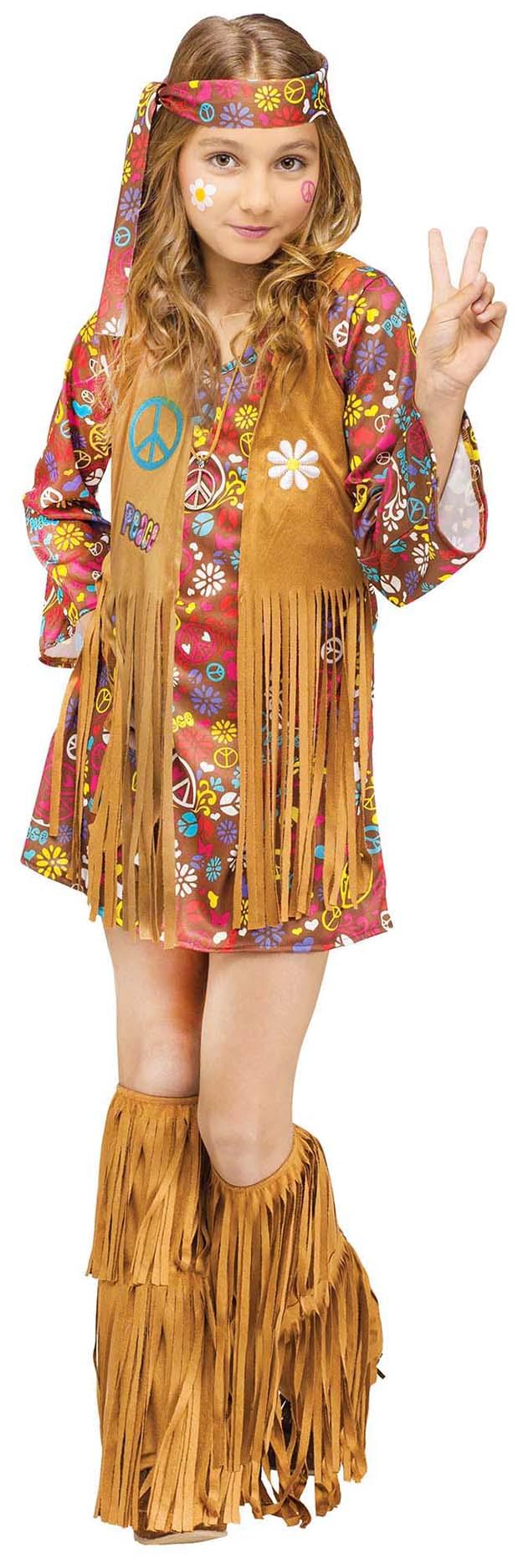 Peace and Love Hippie Child Costume | Large