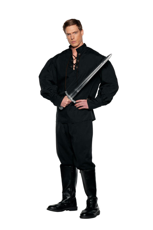 Black Renaissance Shirt Adult Costume | XX-Large