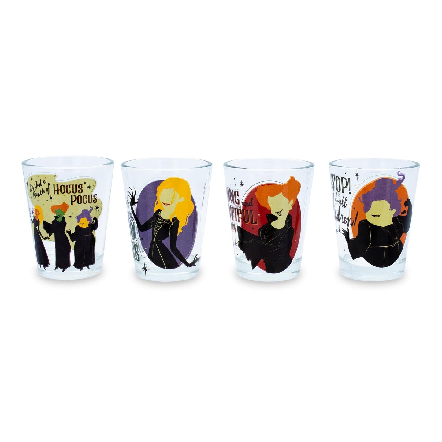 Disney Hocus Pocus Sanderson Sisters Mini Shot Glasses | Set of 4