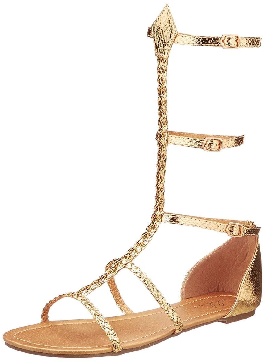 Cairo Gladiator Women's Costume Sandals, Gold: Size 9