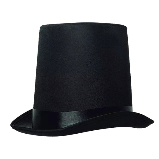 Black Stove Pipe Top Hat Adult Costume Accessory
