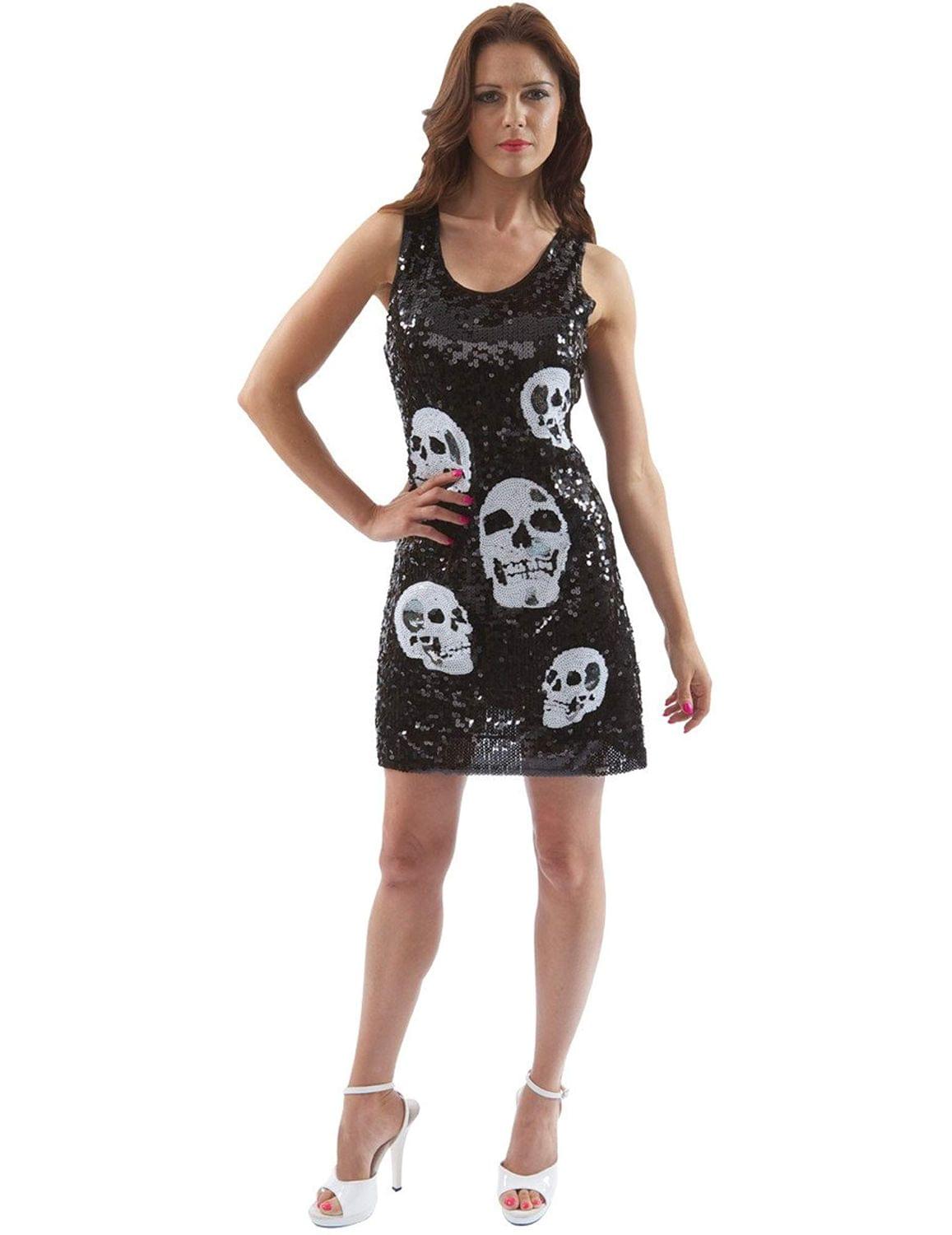 Sequin Skull Dress Adult Costume - Large/X-Large