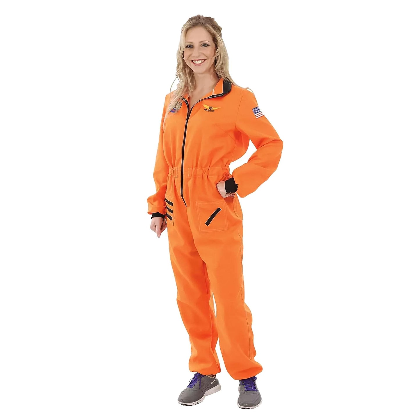 Women's Orange Astronaut Costume - Small