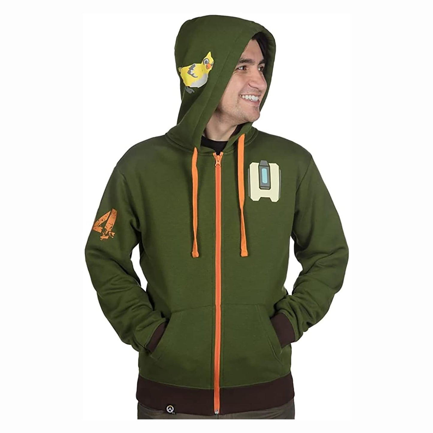 Overwatch Ultimate Bastion Green Zip-Up Hoodie | Medium