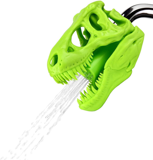 Wash N Roar Sculpted T-Rex Skull Shower Head | Lime Green