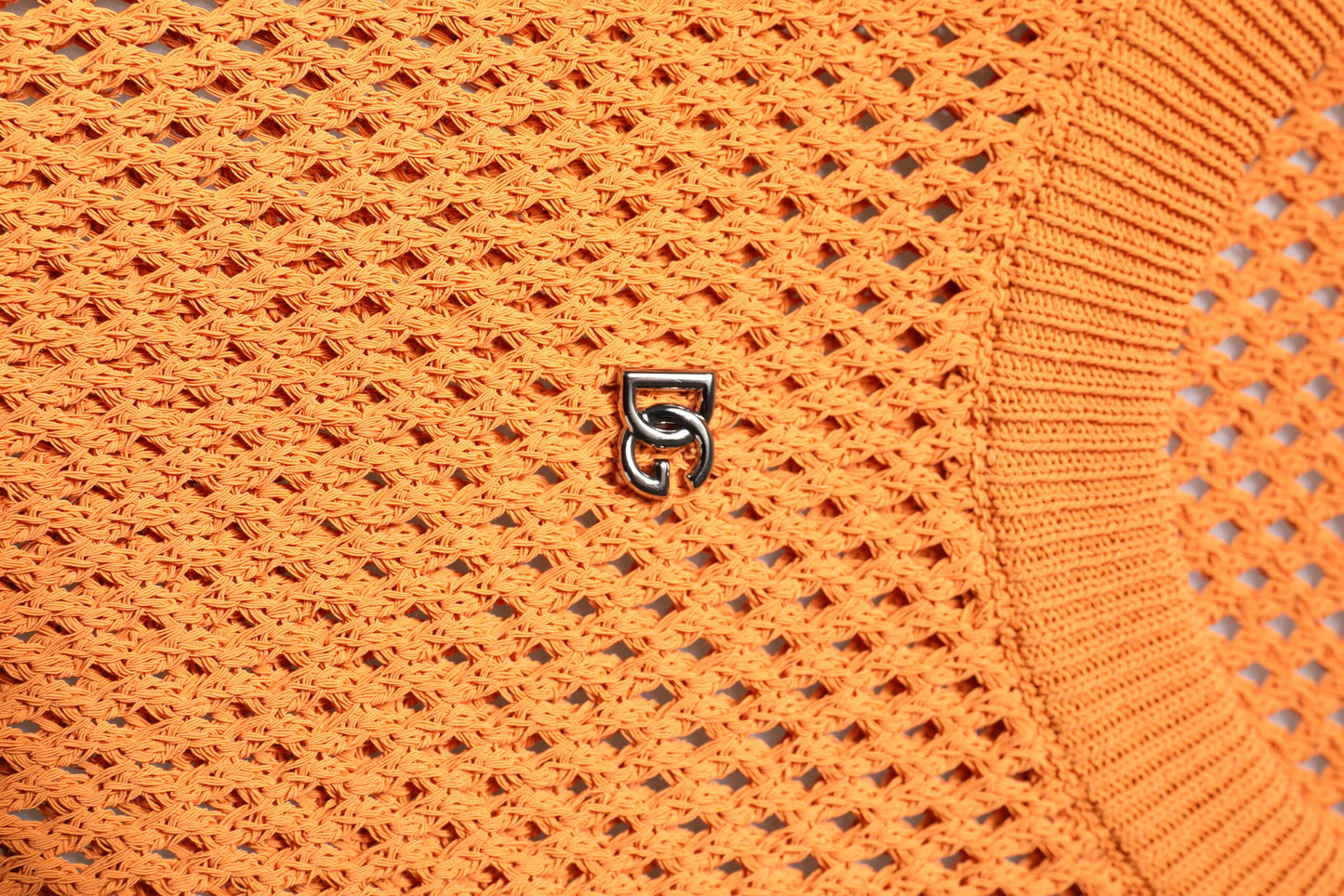 Orange Cashmere Round Neck Sleeveless T-shirt