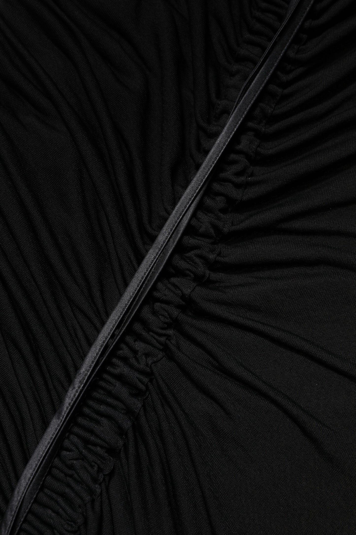 Black Mesh Trim Bodycon Long Sheath Dress