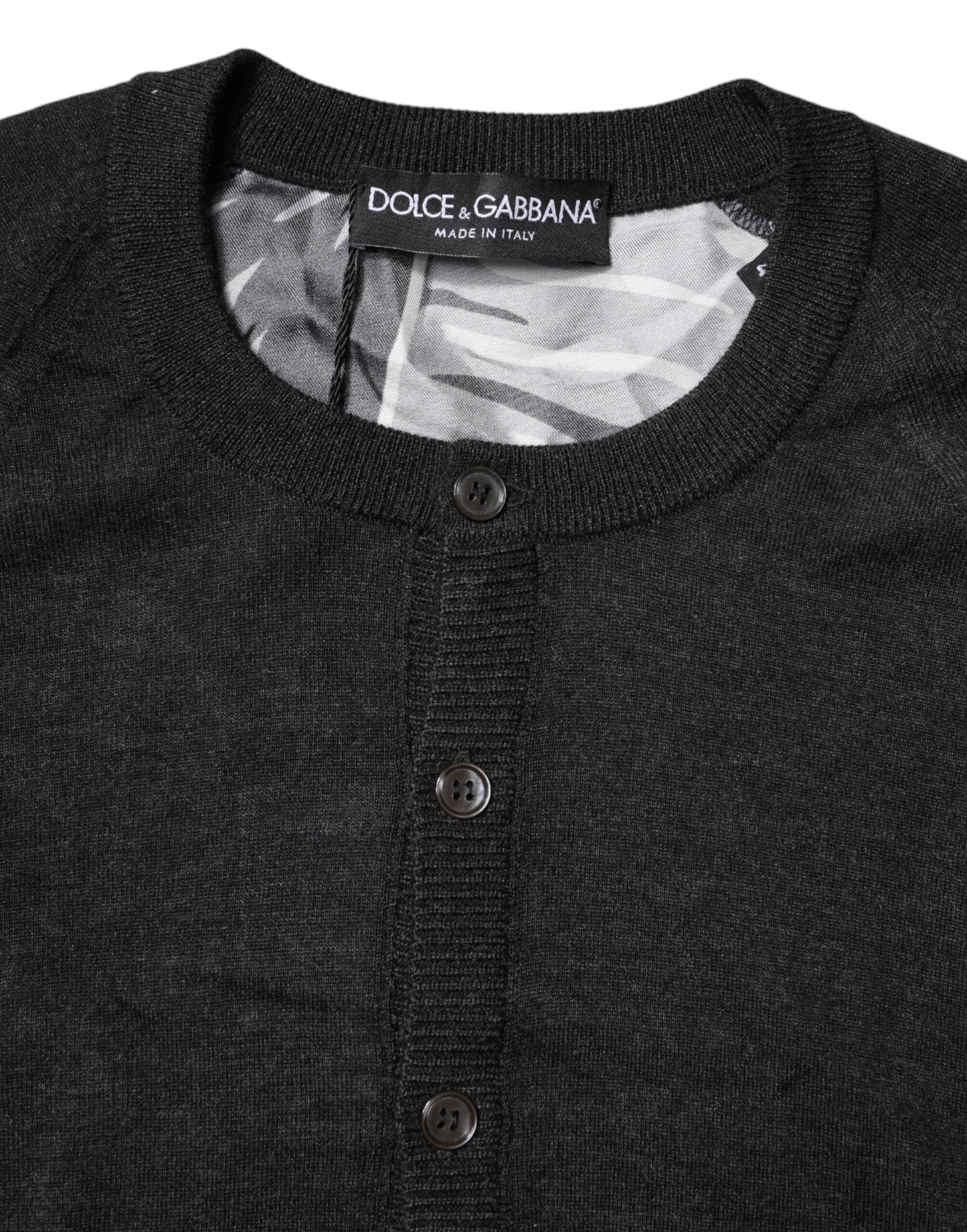 Black Printed Knitted Men Pullover Sweater