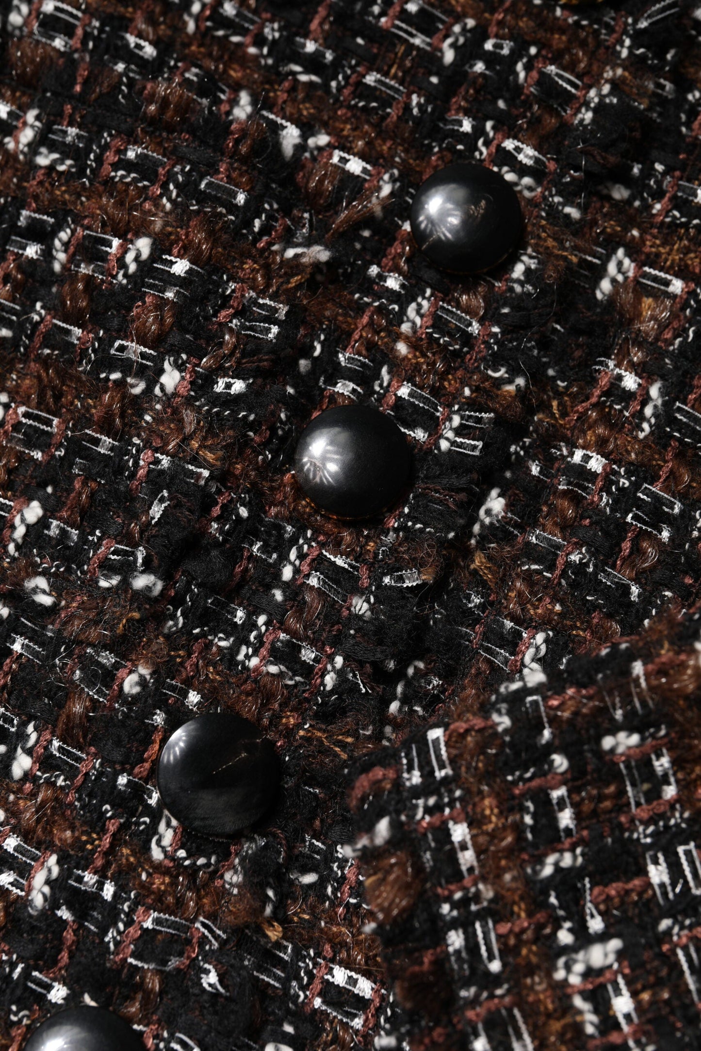 Brown Tweed Short Sleeves A-line Mini Dress