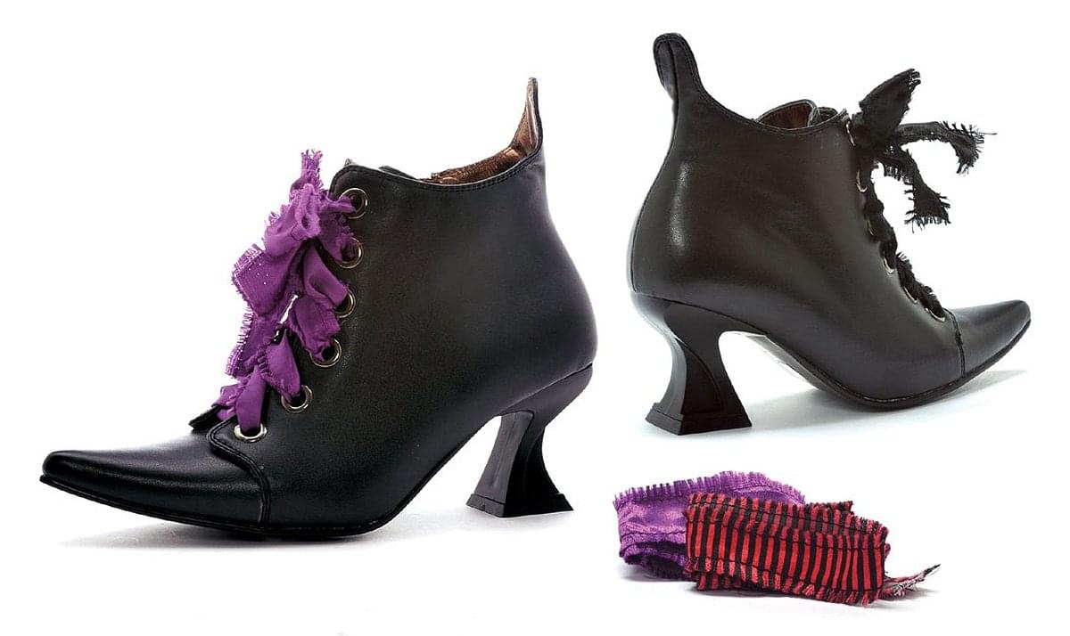 Womens Black Witch Costume Boots Size 9