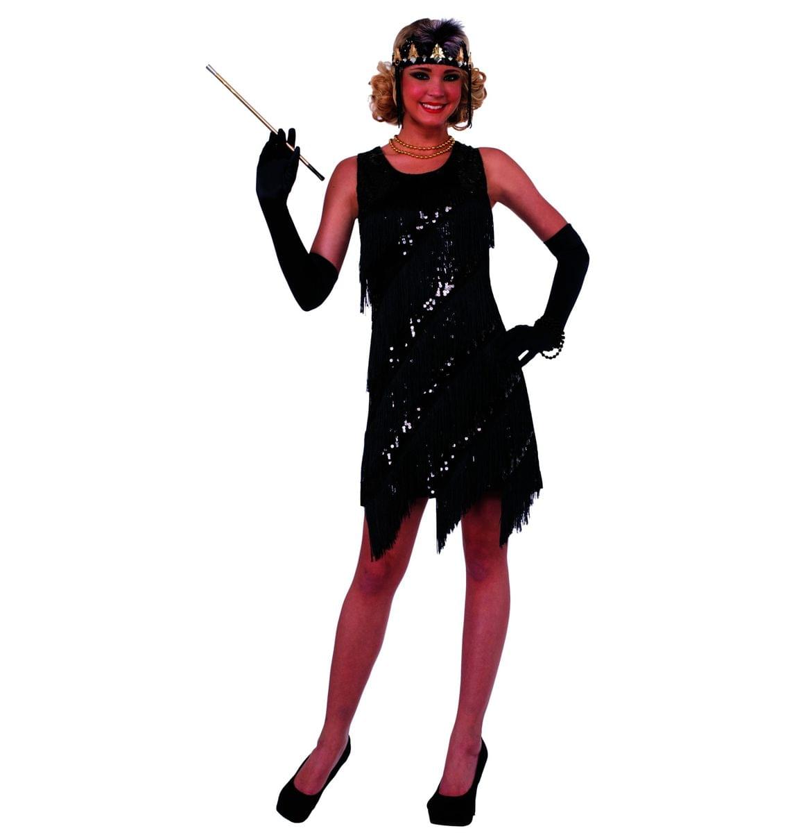 Midnight Dazzle 20's Flapper Gangster Gal Adult Costume Medium/Large