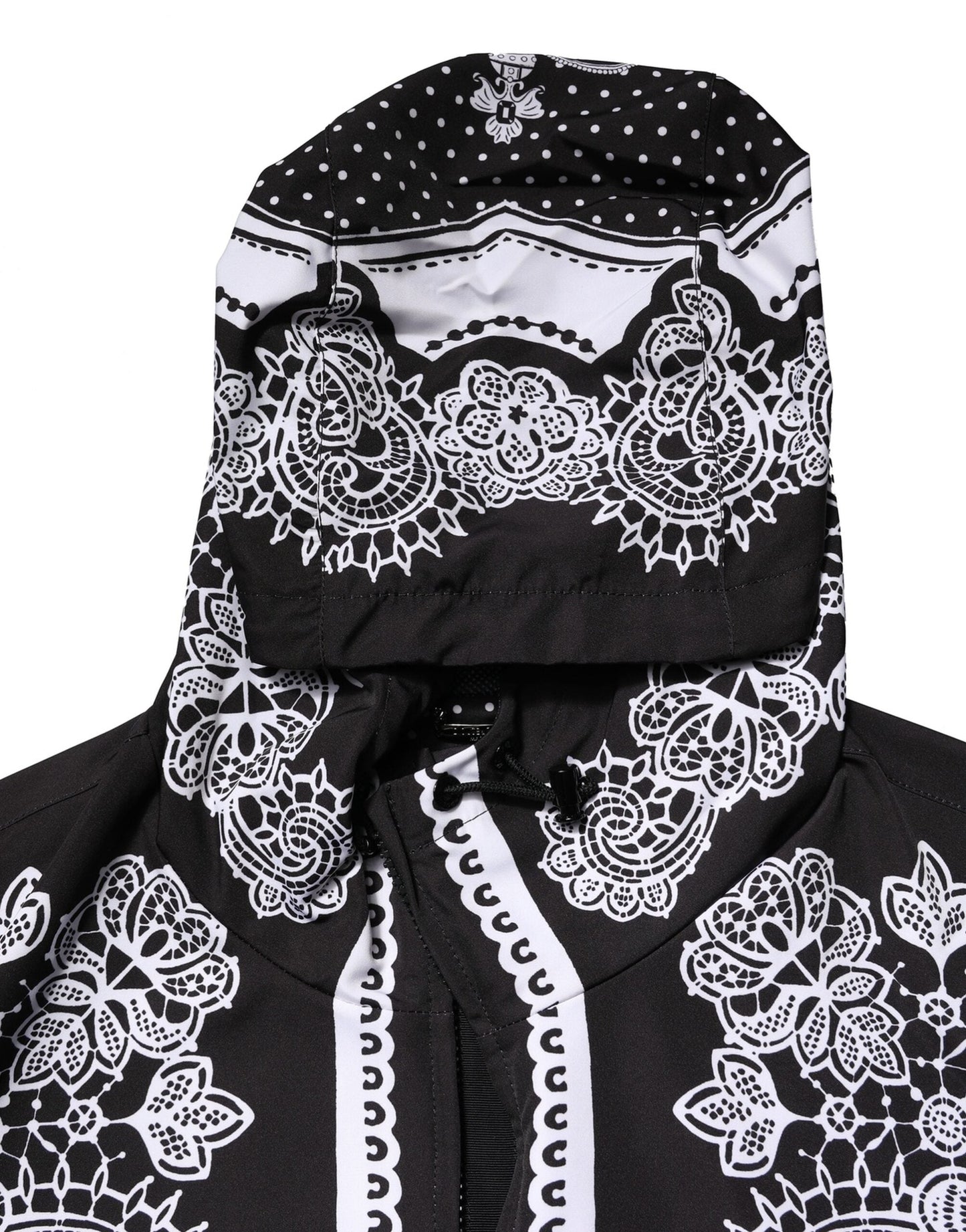 Black Bandana Print Hooded Bomber Jacket