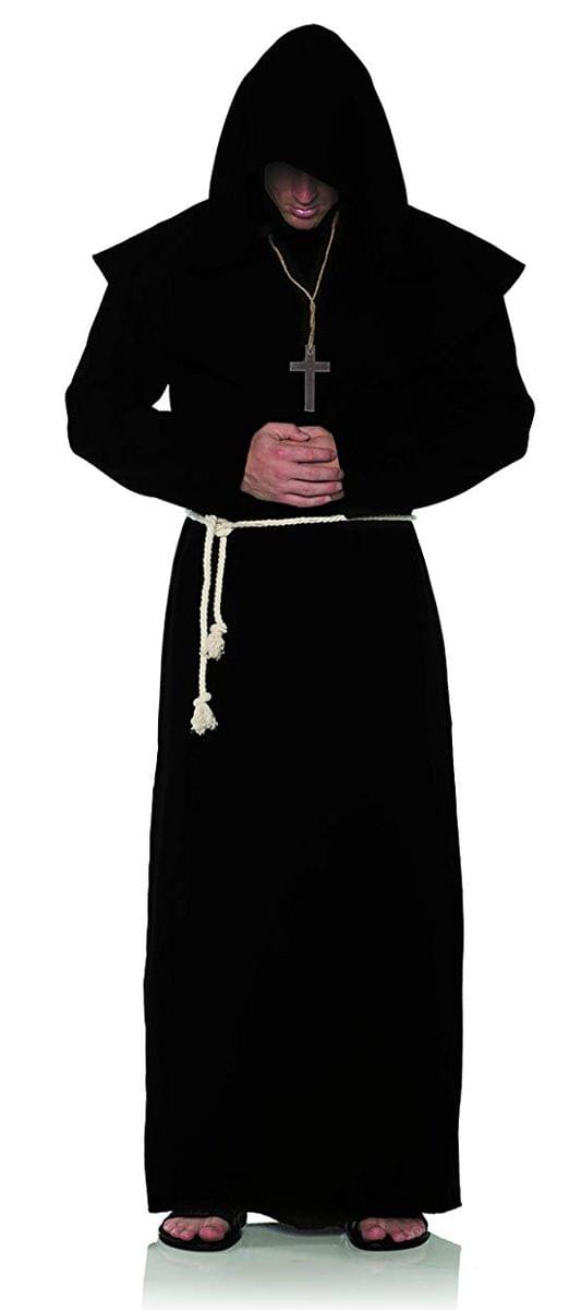 Monk Adult Costume Robe - Black - One Size