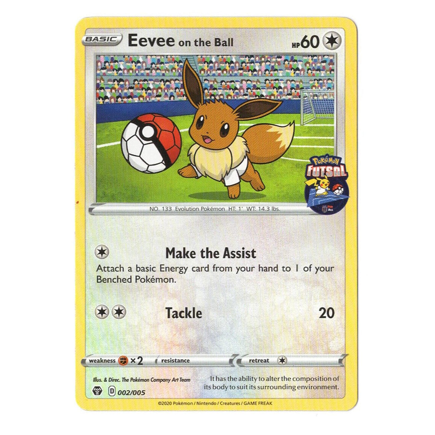 Pokemon Futsal 2020 Promo Trading Card | Eevee on the Ball